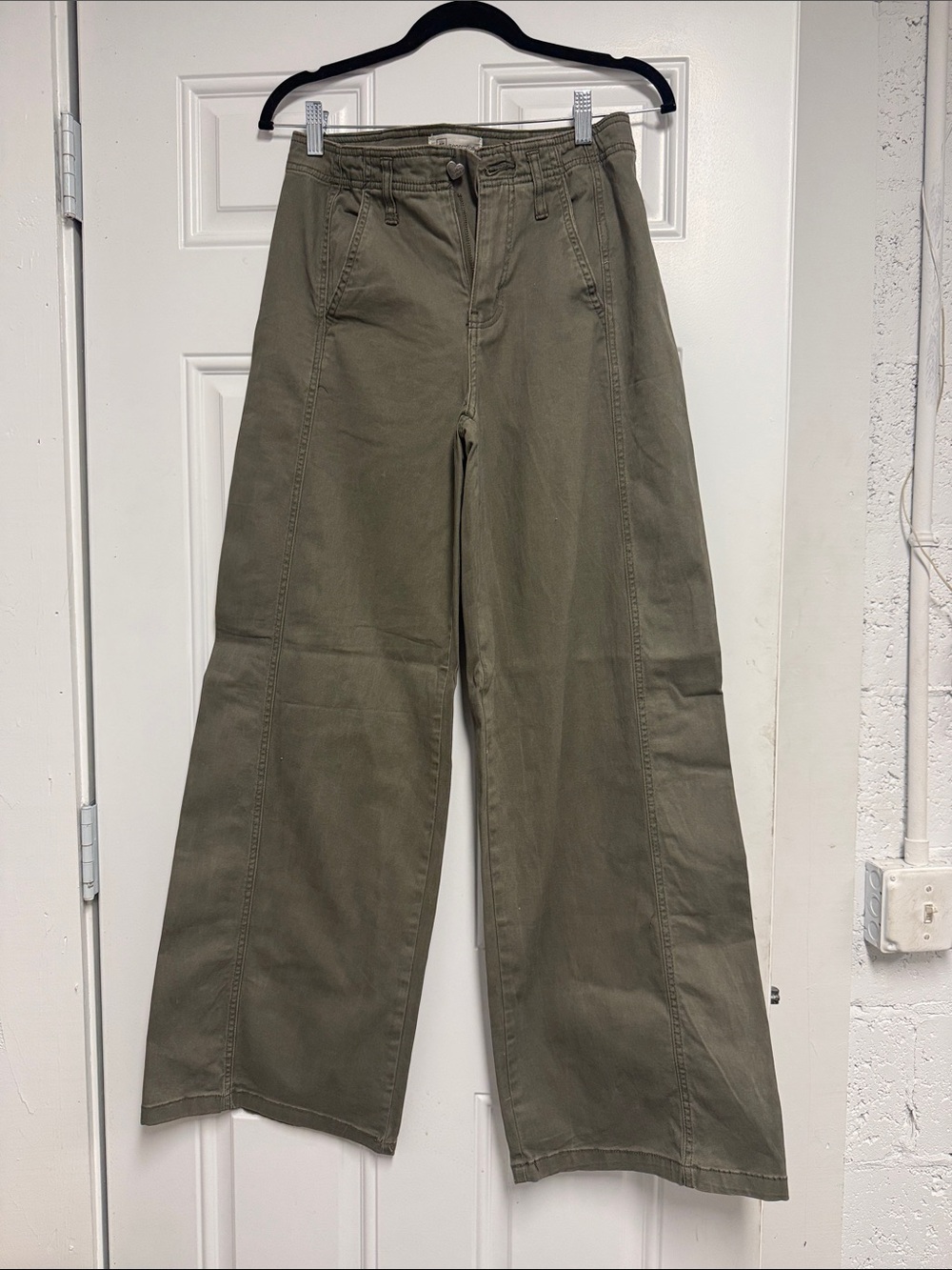 RE Generation Wide-Leg Utility Pants - Olive Size 27 - NEVER WORN
